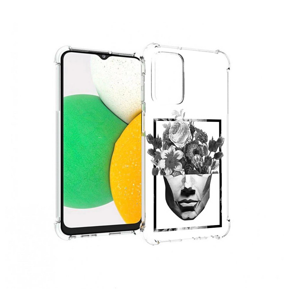 

Чехол MyPads Tocco для Samsung Galaxy A23 черно белая ваза в абстракции, Прозрачный, Tocco