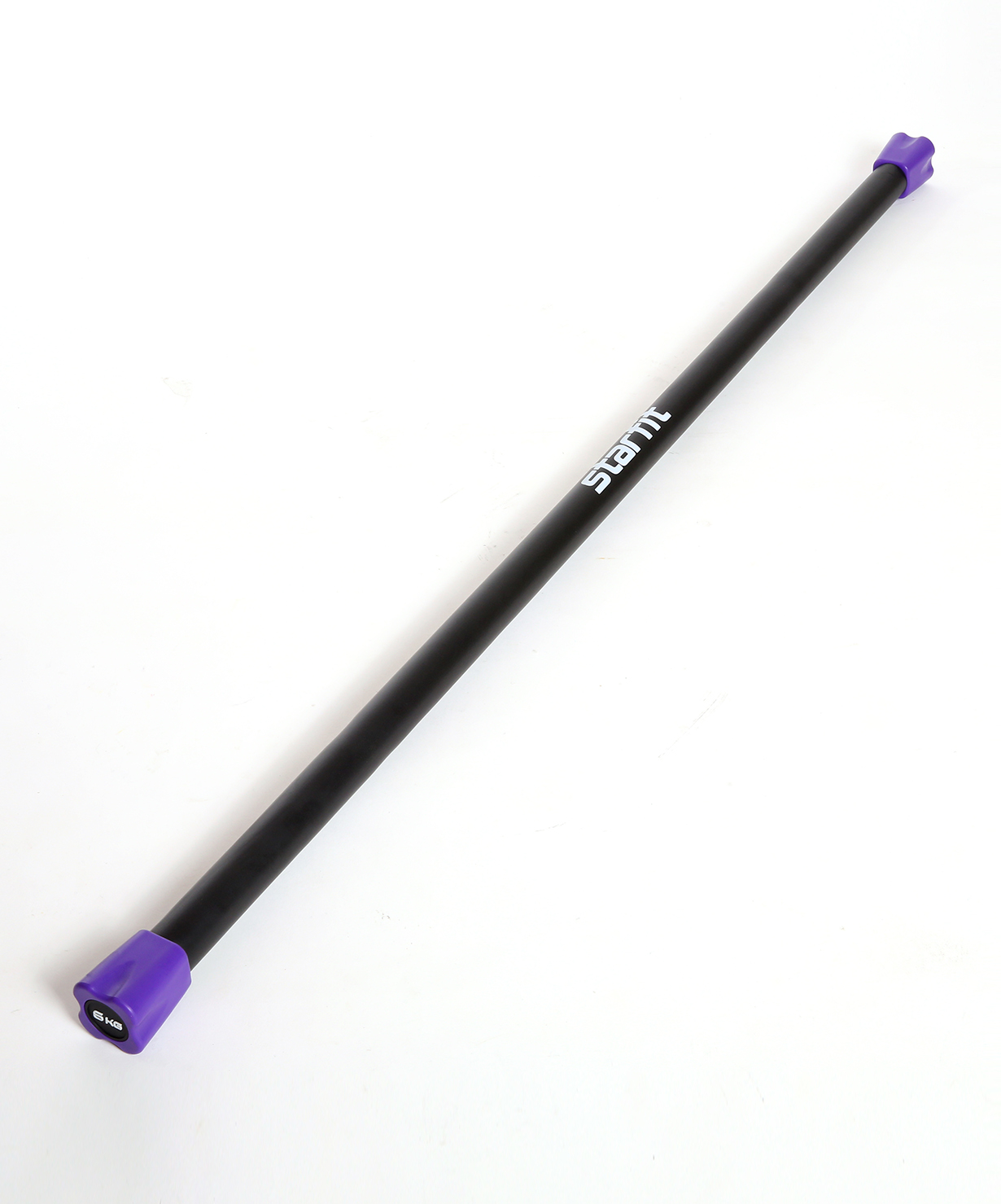 фото Бодибар starfit bb-301 6 кг, неопреновый, черный/фиолетовый