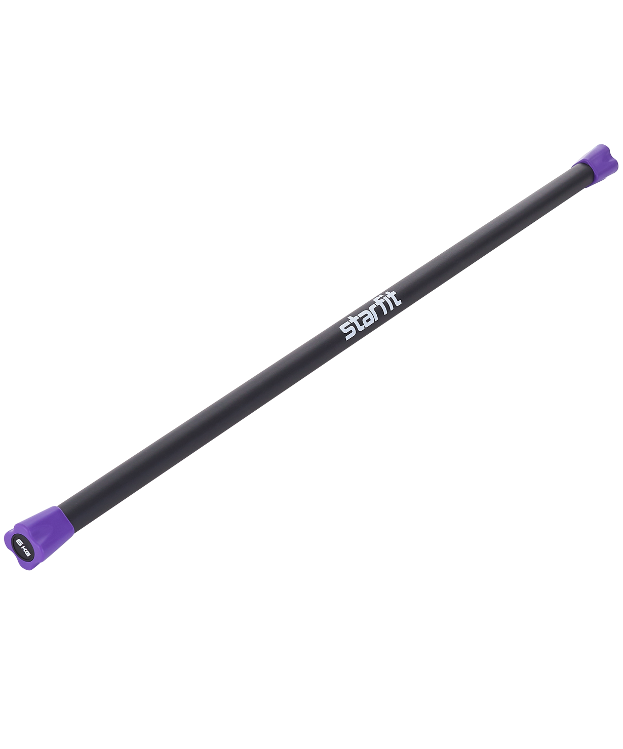 фото Бодибар starfit bb-301 6 кг, неопреновый, черный/фиолетовый