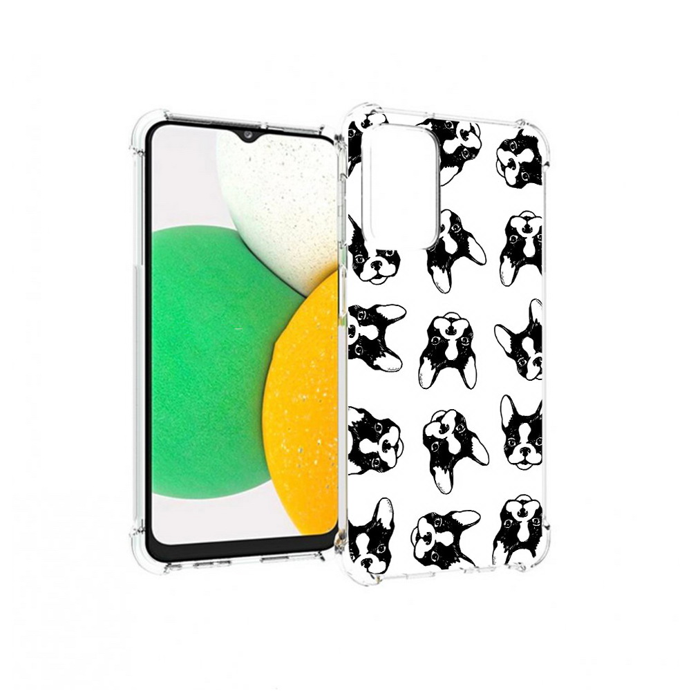 

Чехол MyPads Tocco для Samsung Galaxy A23 черно белые собачки, Прозрачный, Tocco