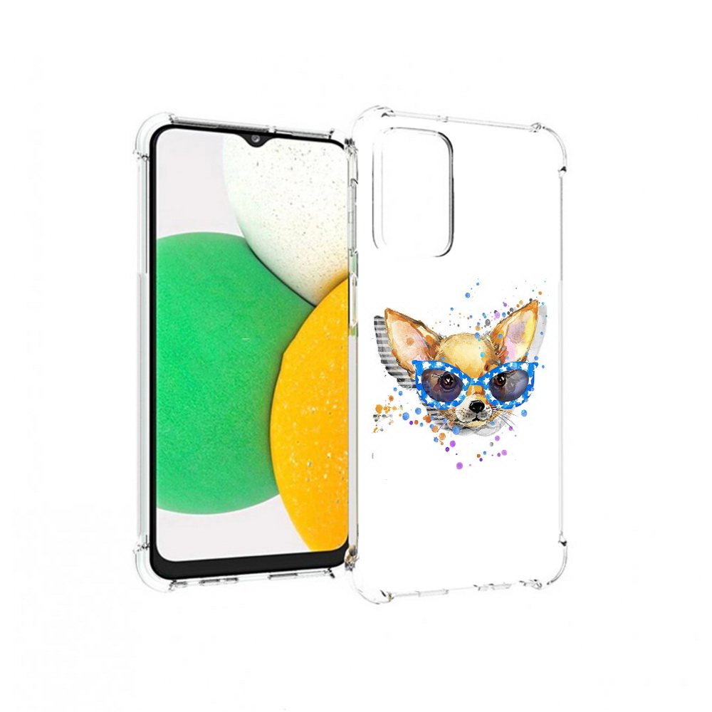 

Чехол MyPads Tocco для Samsung Galaxy A23 чихуа-хуа в очках, Прозрачный, Tocco