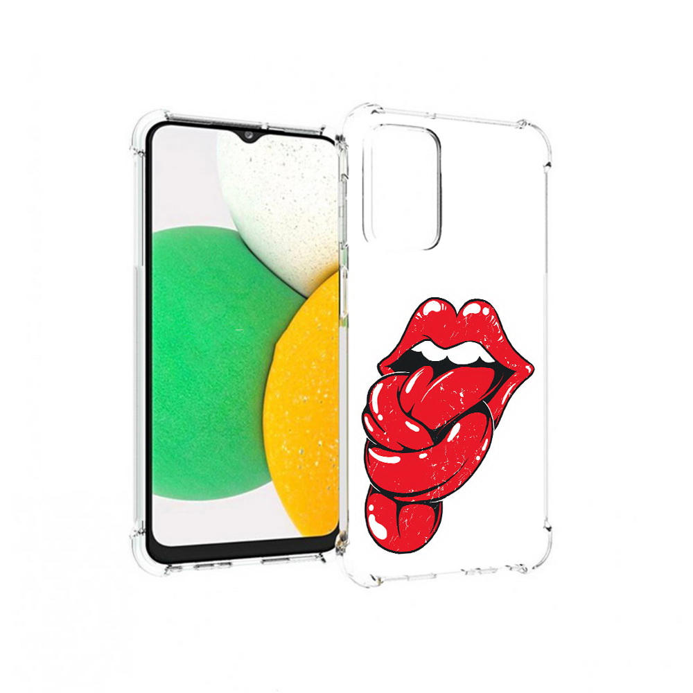 

Чехол MyPads Tocco для Samsung Galaxy A23 яркие губы с языком, Прозрачный, Tocco