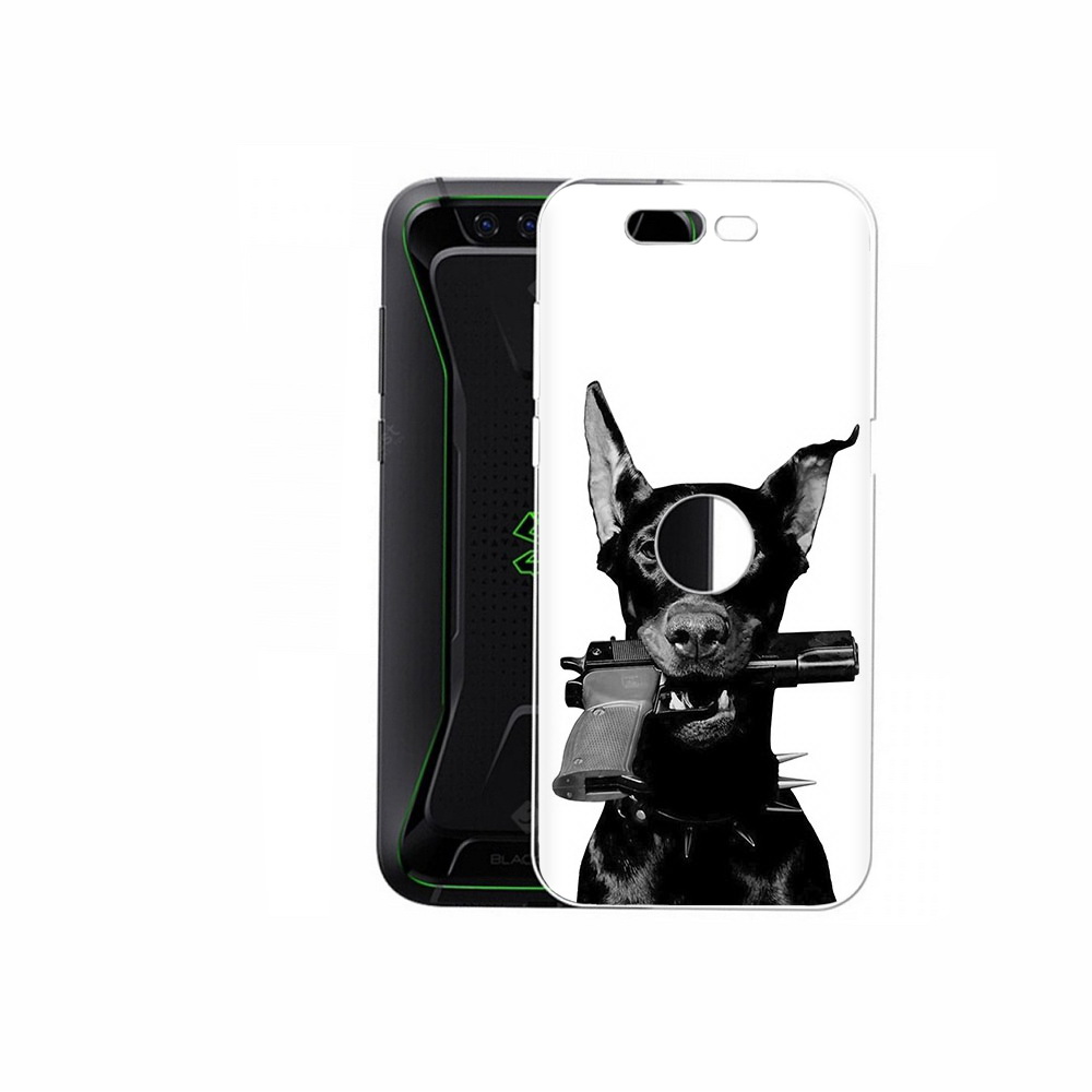 

Чехол MyPads Tocco для Xiaomi Black Shark доберман с пистолетом (PT144492.337.331), Прозрачный, Tocco