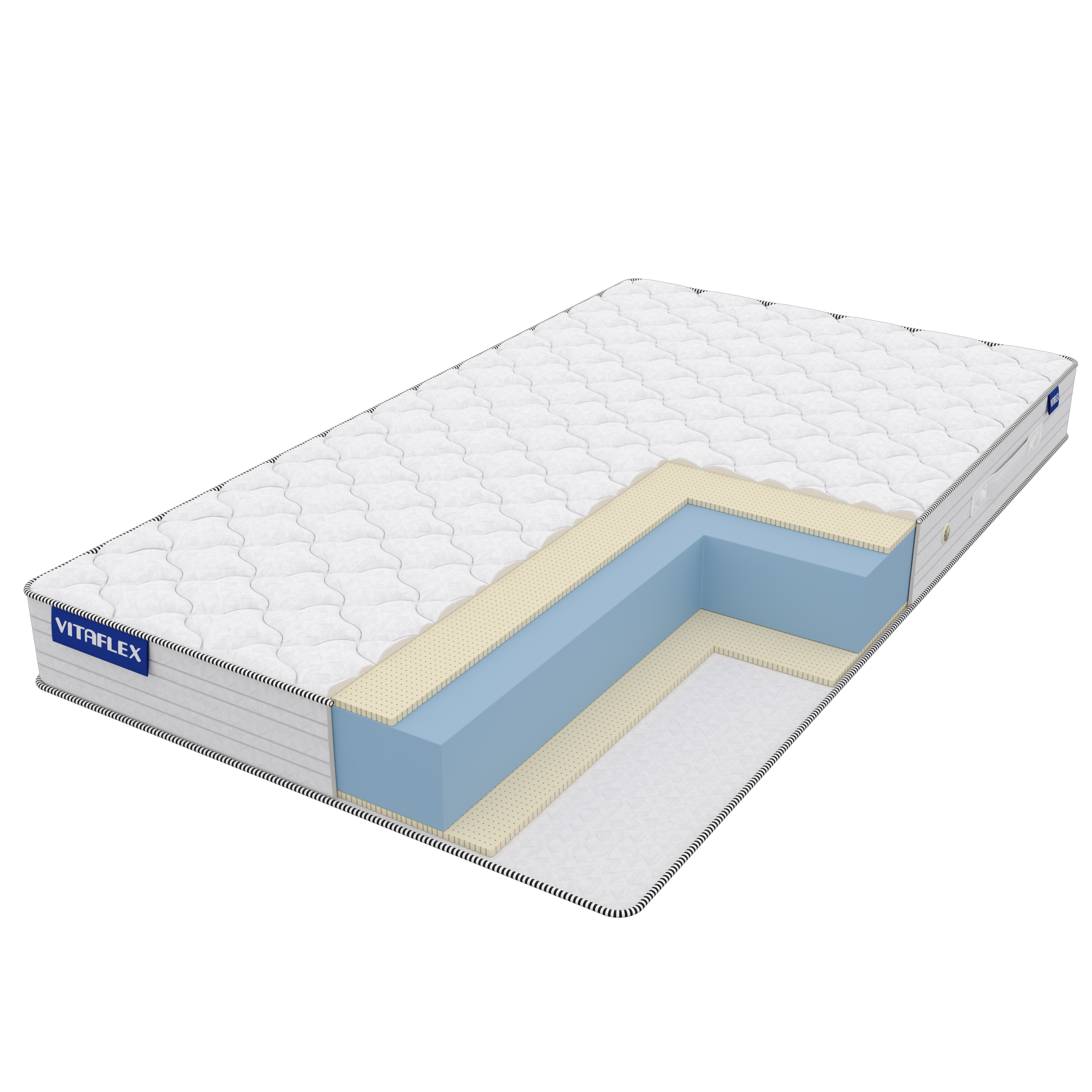 

Матрас Vitaflex Foam Eco Standart Double Easy Eco 105х200, Бежевый;белый;серый;серебристый, Standart Double Easy Eco