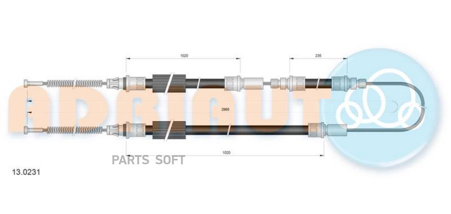 

AD13.0231_=PE71567=16.2127=DL-11.566=11.566 [6171464] !трос ручника Ford Transit 80-120 al