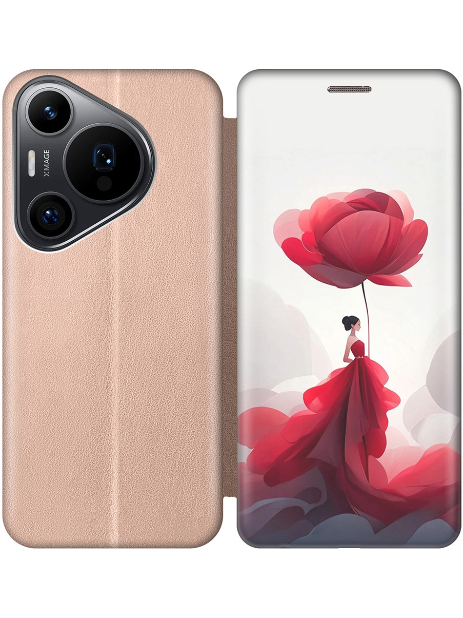

Чехол-книжка на Huawei Pura 70 Pro / 70 Pro+ с принтом золотой 792765, Золотистый;белый;красный, 782625221