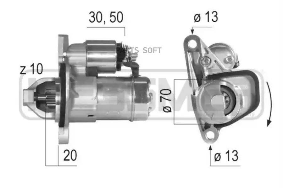 

Стартер 12V 1,0 Kw