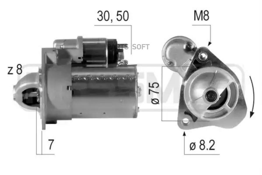 

Стартер 12V 0,8kW