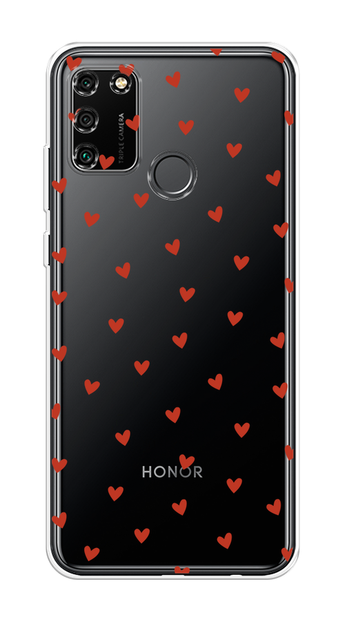 

Чехол на Honor 9A "Red hearts", Красный;прозрачный, 612350-1