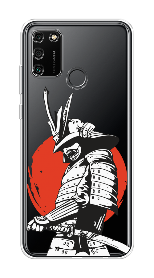 

Чехол на Honor 9A "Самурай с катаной", Черный;красный;белый, 612350-1