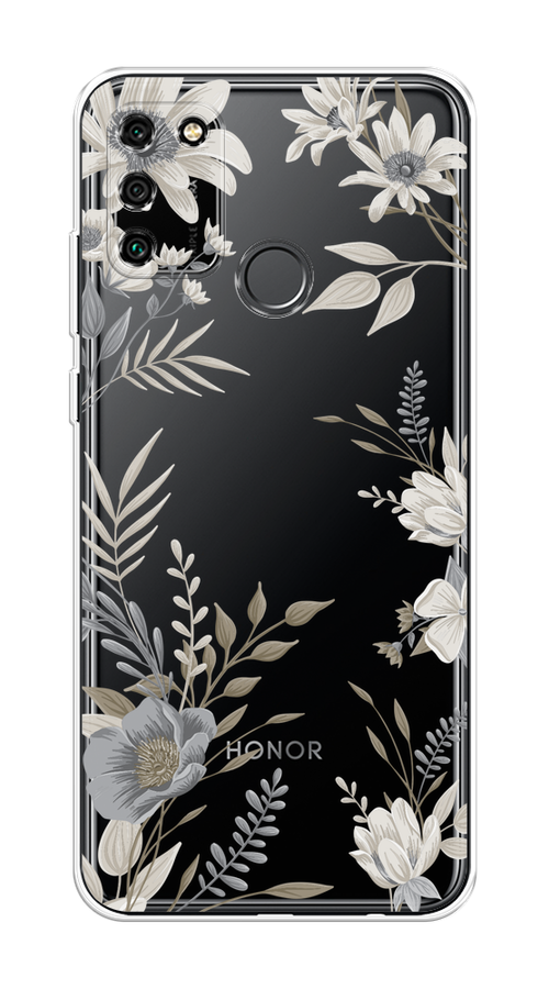 

Чехол на Honor 9A "Цветы сепия", Серый;прозрачный;зеленый;белый, 612350-1