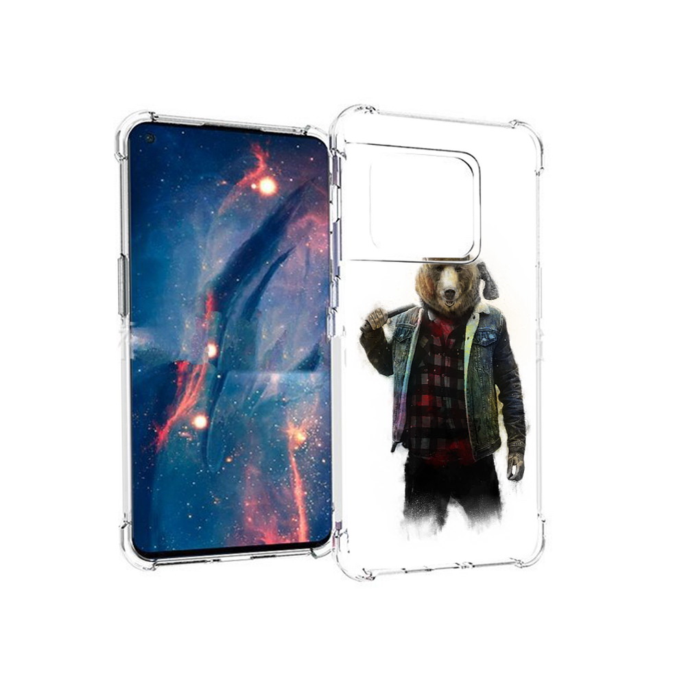 

Чехол MyPads Tocco для OnePlus 10 Pro медведь с топором (PT224239.133.469), Прозрачный, Tocco