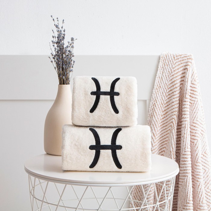 

Полотенце махровое "Рыбы" 70х130см 100% хлопок, 340 г/м2, Гороскоп