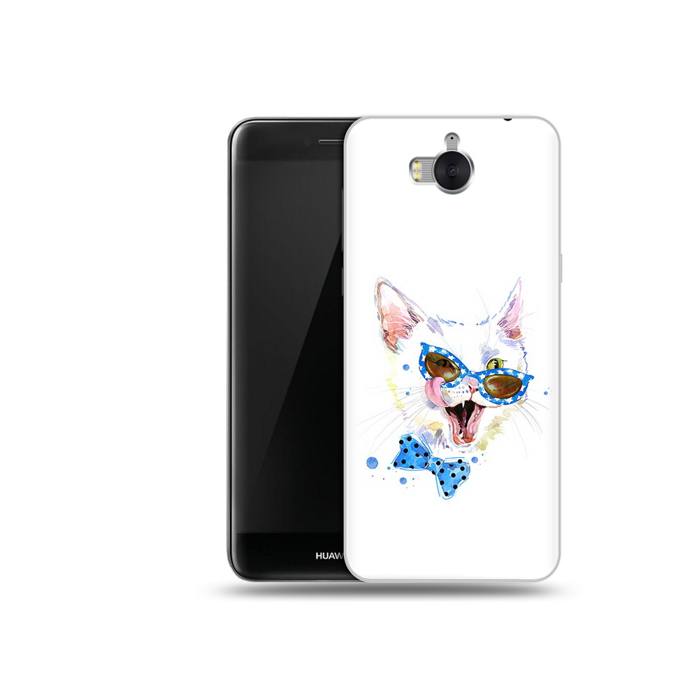 

Чехол MyPads Tocco для Huawei Y5 белый кот (PT91582.58.229), Прозрачный, Tocco
