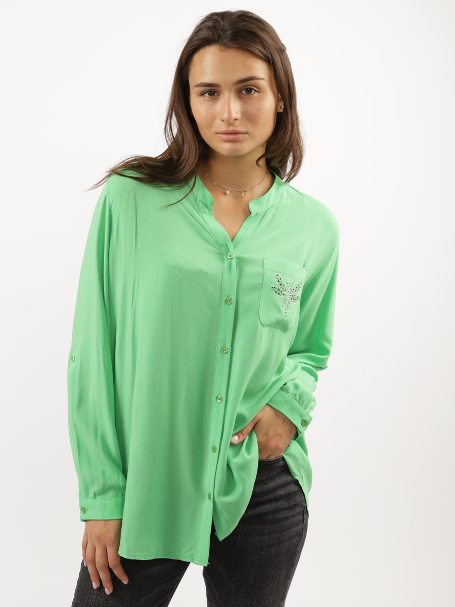 Блуза женская Grandi SQ73495 зеленая 44, блуза, зеленый, вискоза  - купить