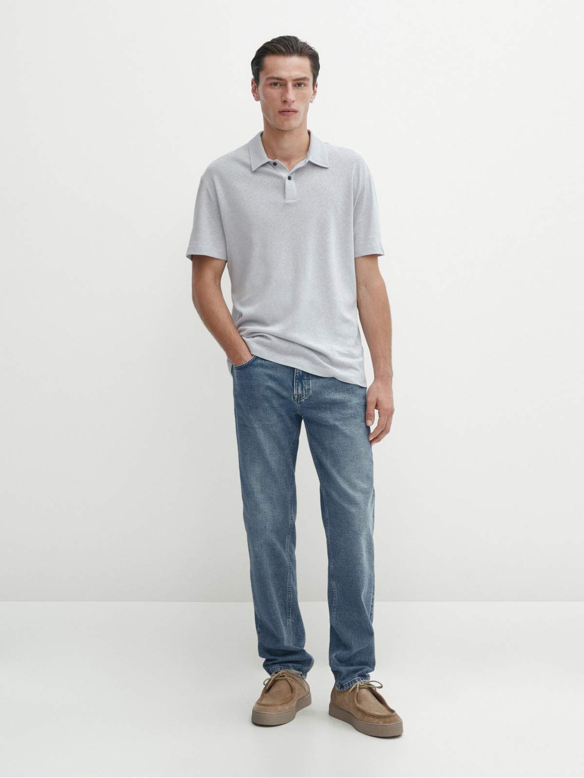 

Футболка мужская Massimo Dutti 0701/208-I2024 голубая M, Голубой, 0701/208-I2024