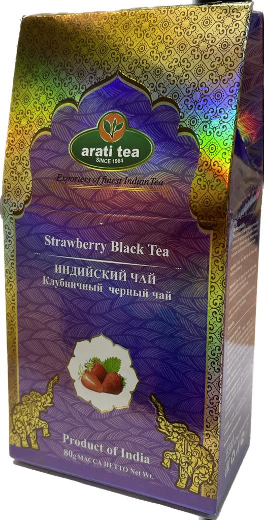 Чай черный Arati tea Strawberry Black Tea Ассам с клубникой, 80 г