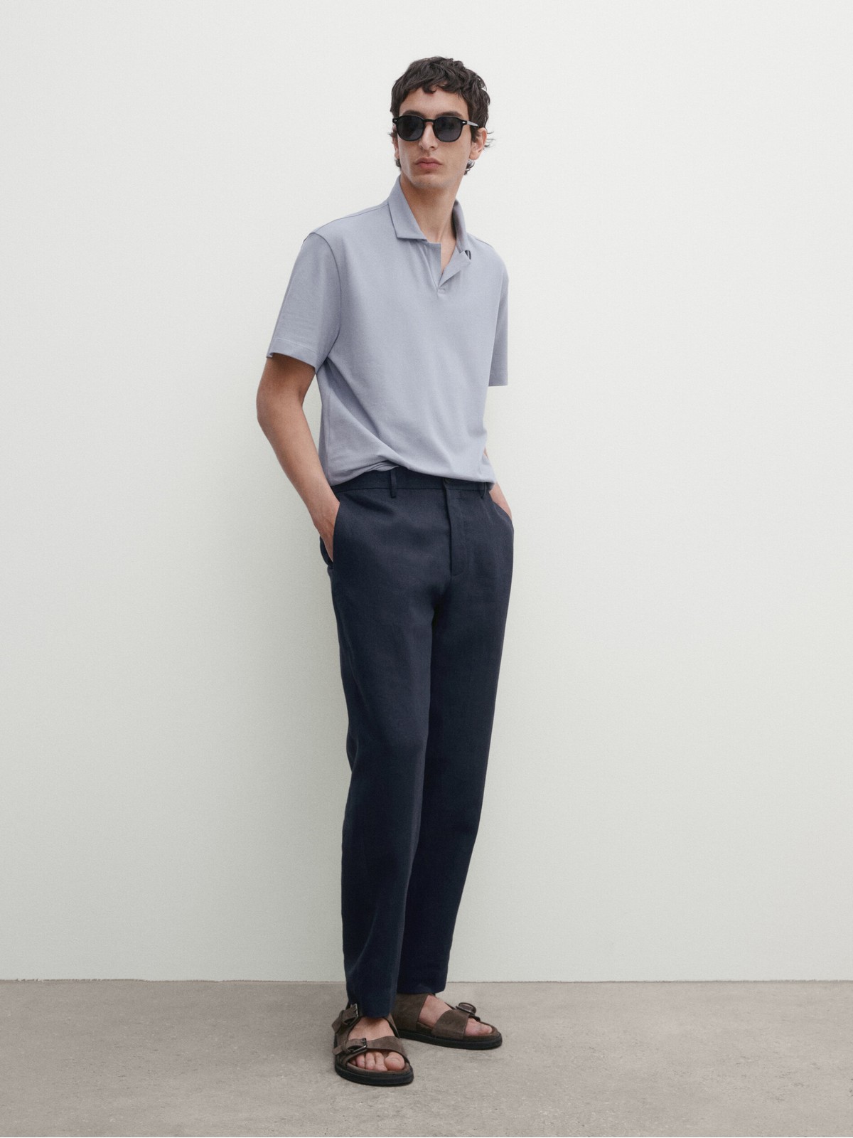 

Футболка мужская Massimo Dutti 0711/210-I2024 синяя L, Синий, 0711/210-I2024