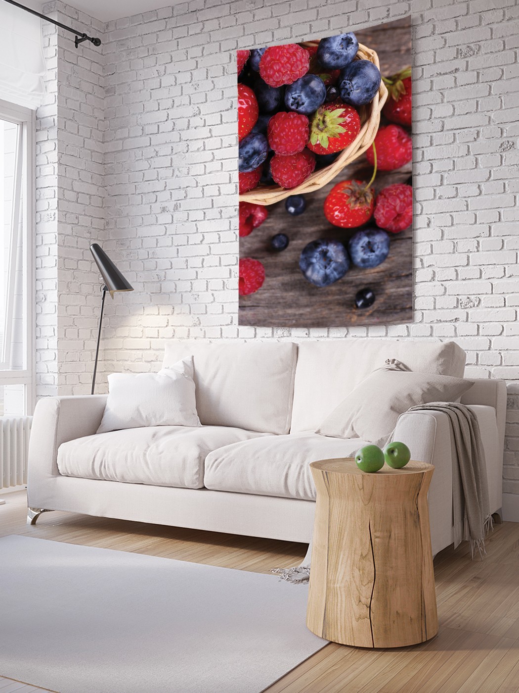 фото Вертикальное фотопанно на стену joyarty "фруктовая корзина", 150x200 см