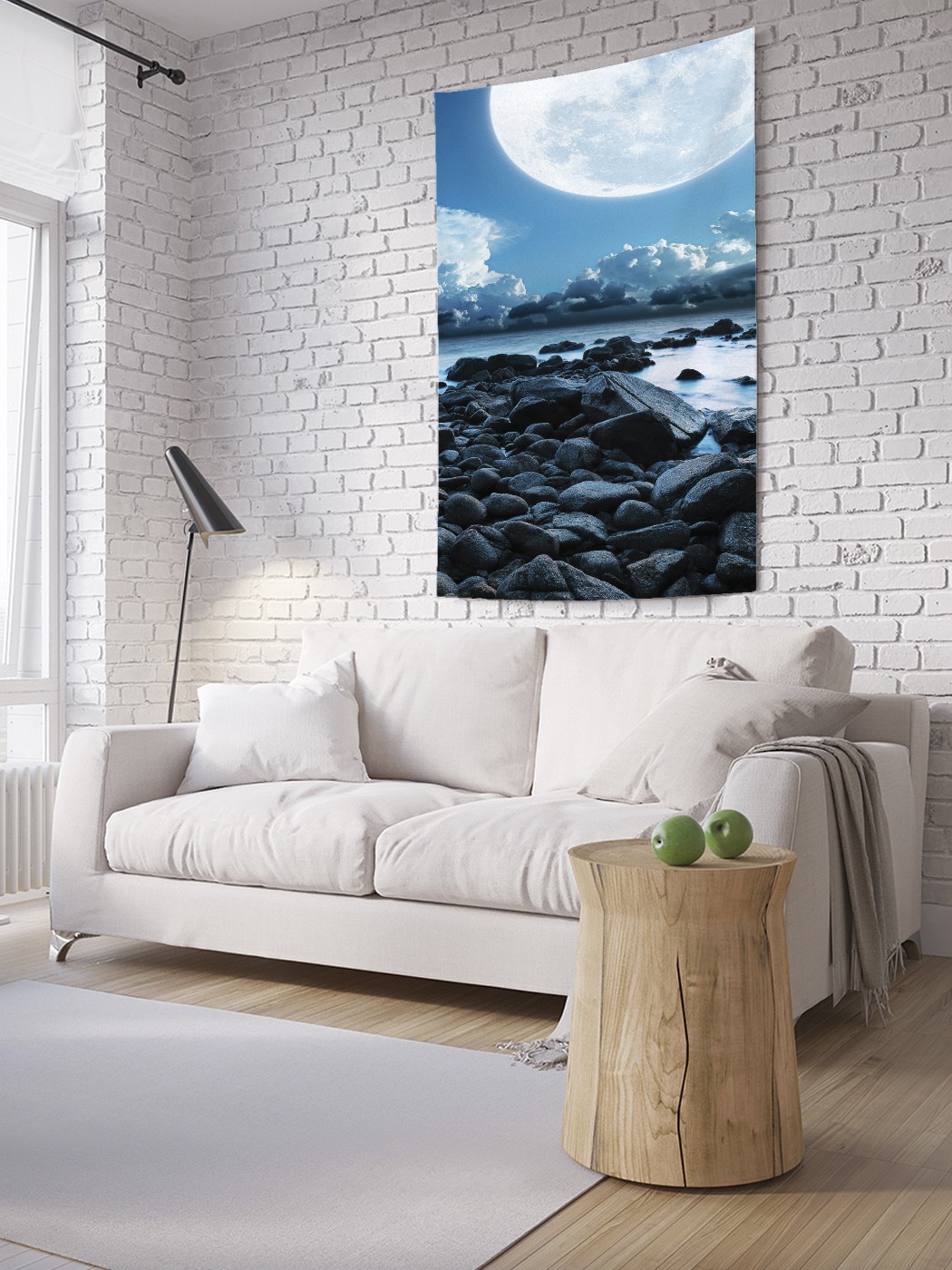 

Вертикальное фотопанно на стену JoyArty Морские камни под луной 150x200 см, Морские камни под луной