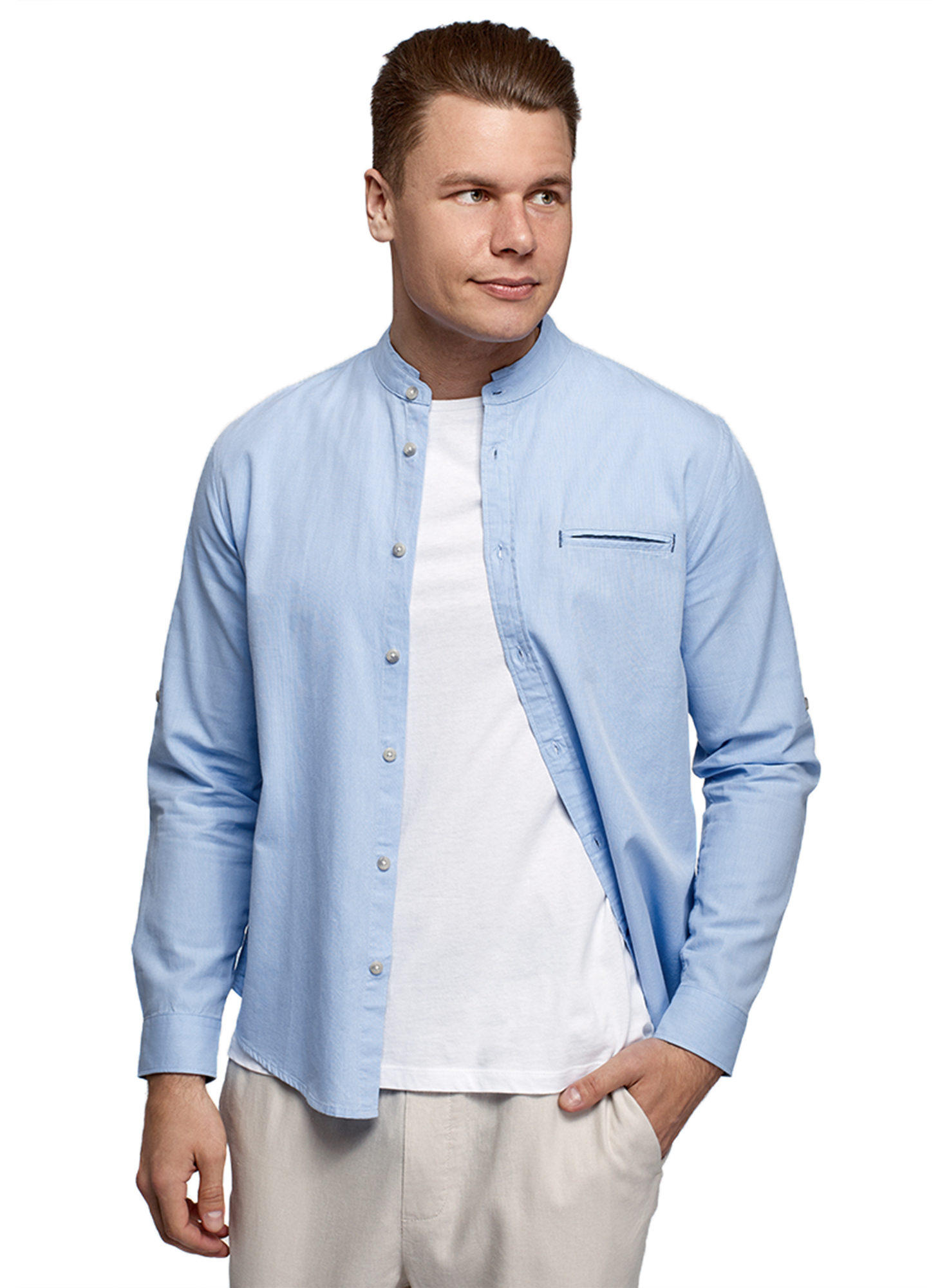 

Рубашка мужская oodji 3L320011M синяя S, 3L320011M