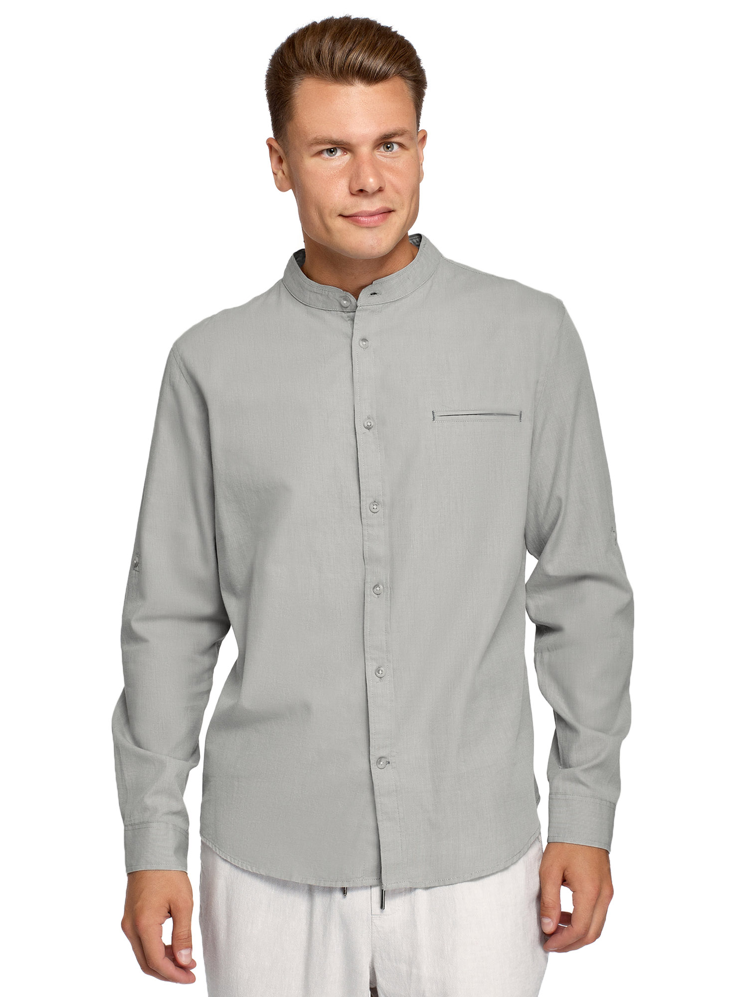 

Рубашка мужская oodji 3L320011M серая L, Серый, 3L320011M