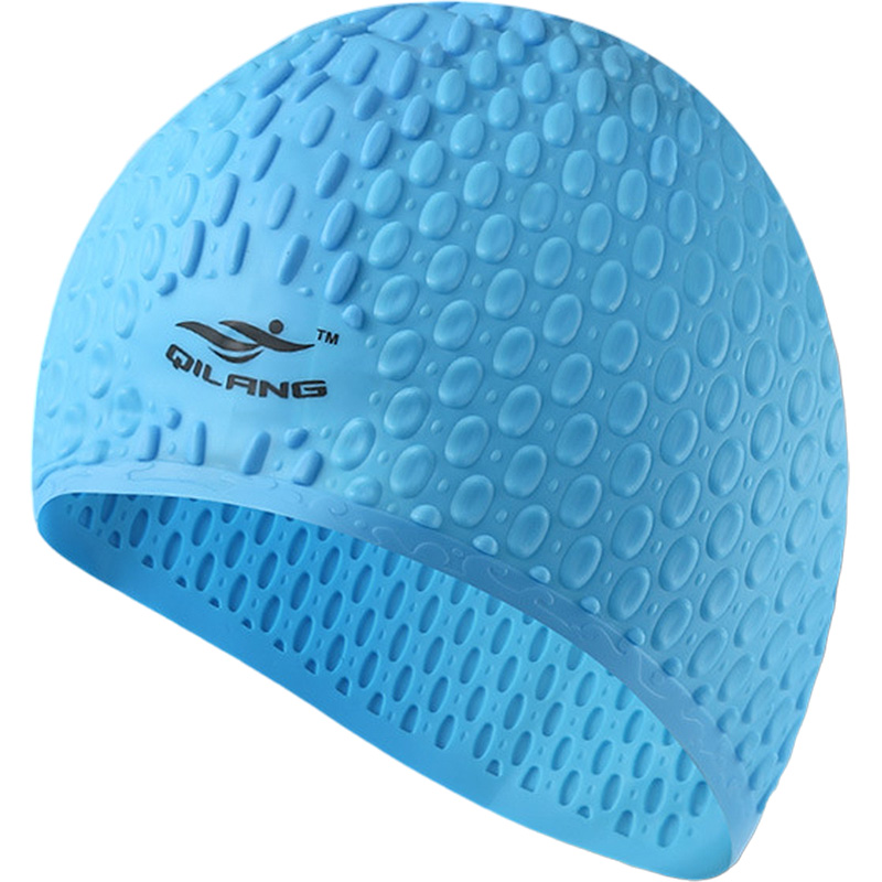 

Шапочка для плавания Sportex силиконовая Bubble Cap голубой, E41545