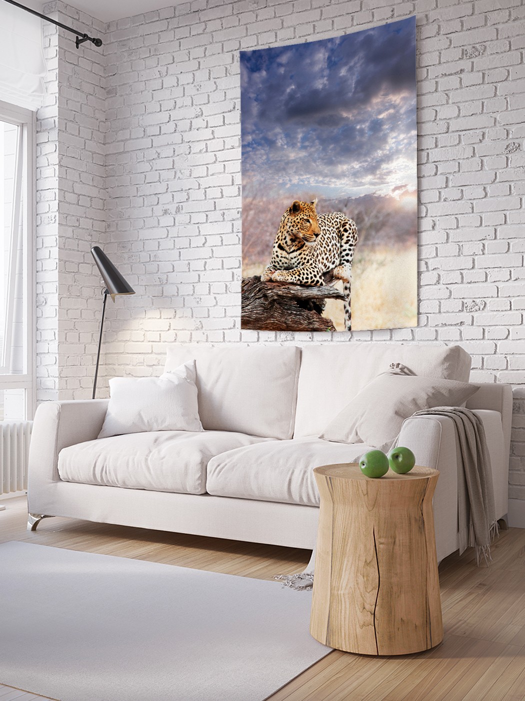 

Вертикальное фотопанно на стену JoyArty Леопард в тумане 150x200 см, Леопард в тумане