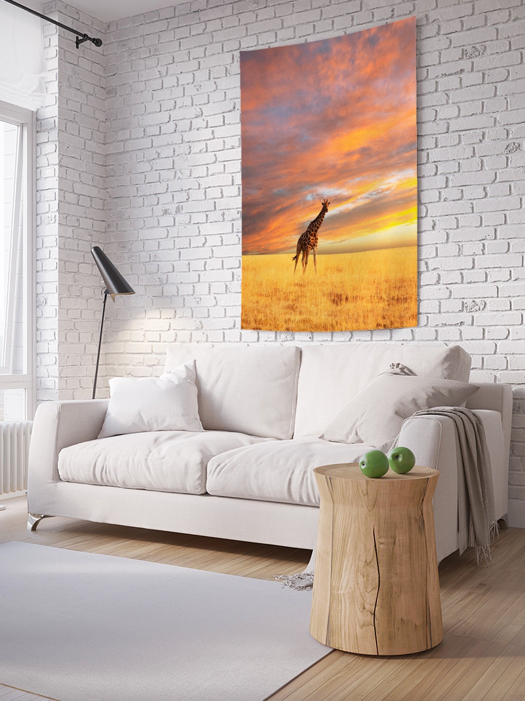 

Вертикальное фотопанно на стену JoyArty Жираф в поле 150x200 см, Жираф в поле