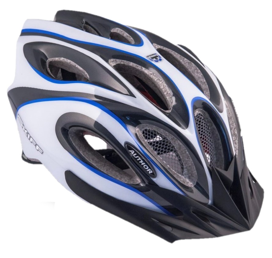 Шлем велосипедный 8-9001263 Skiff 143 Blu 14отв. INMOLD сине-бело-черный 52-58см AUTHOR