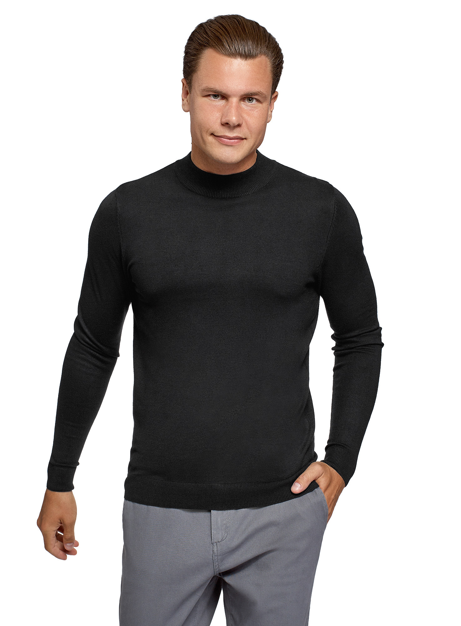 

Джемпер мужской oodji 4B112020M черный M, 4B112020M