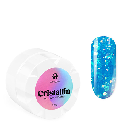 

Гель для дизайна ADRICOCO Cristallin №02 Голубой кристалл
