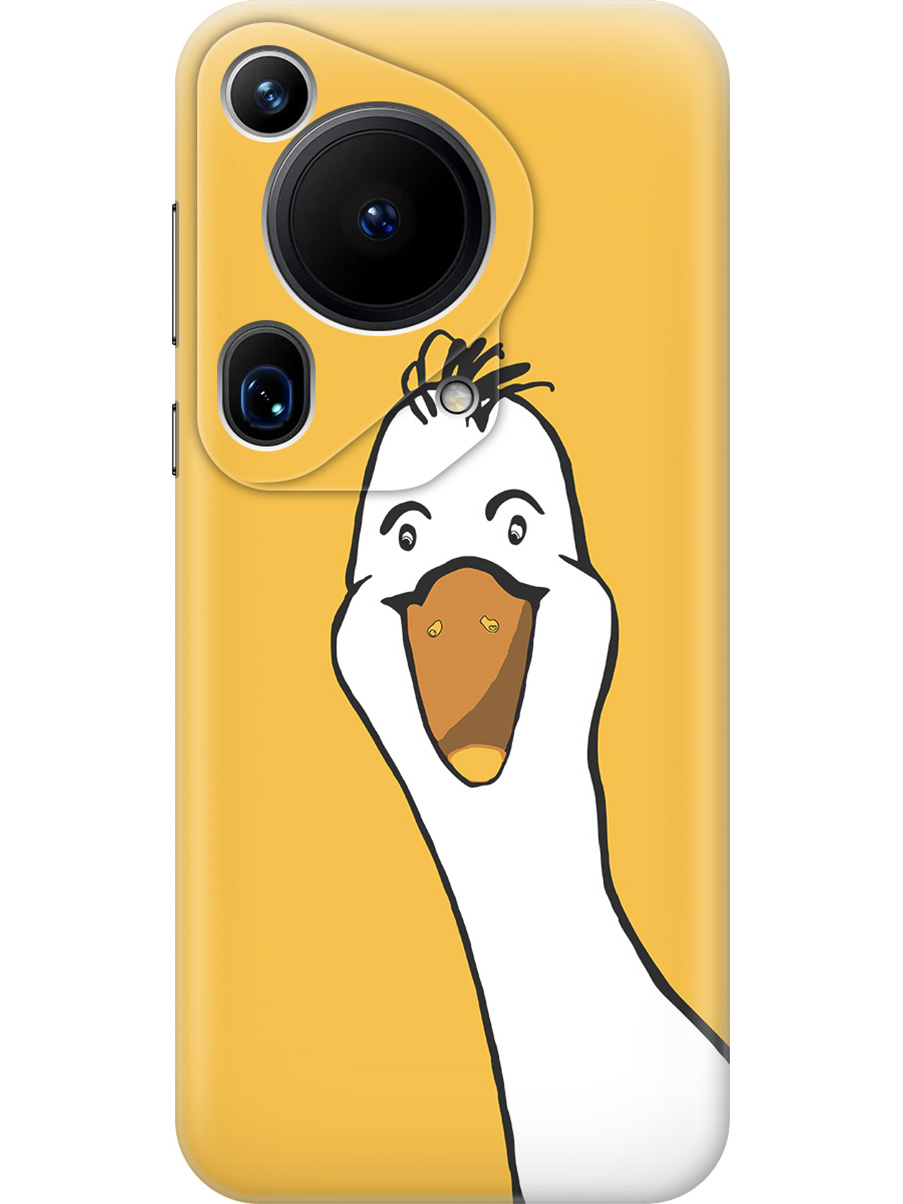

Силиконовый чехол на Huawei Pura 70 Ultra с принтом "Забавный гусь", Прозрачный;белый;желтый, 782625871