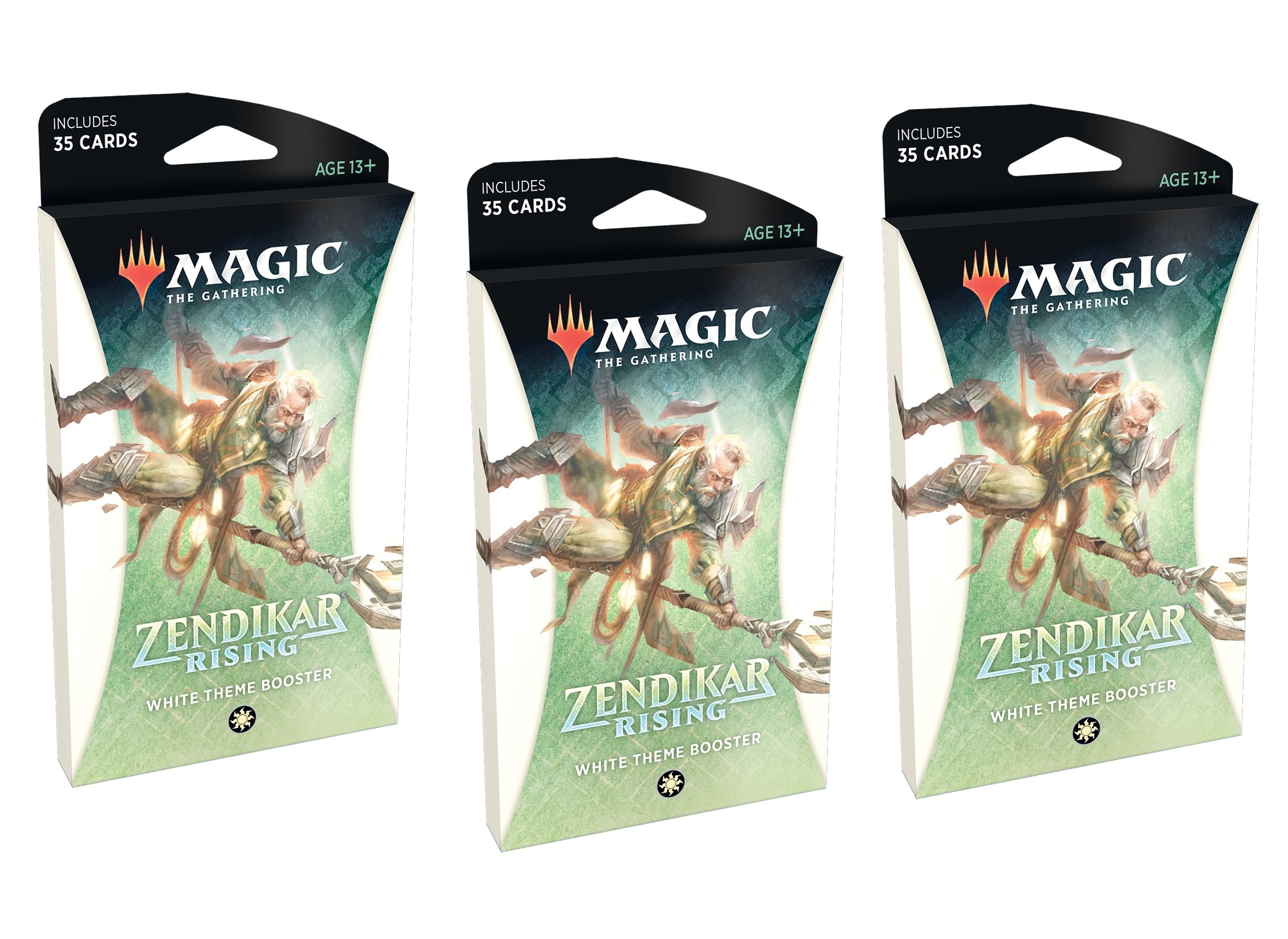 

Набор из 3-х белых бустеров Wizards of the Coast Zendikar Rising, на английском языке