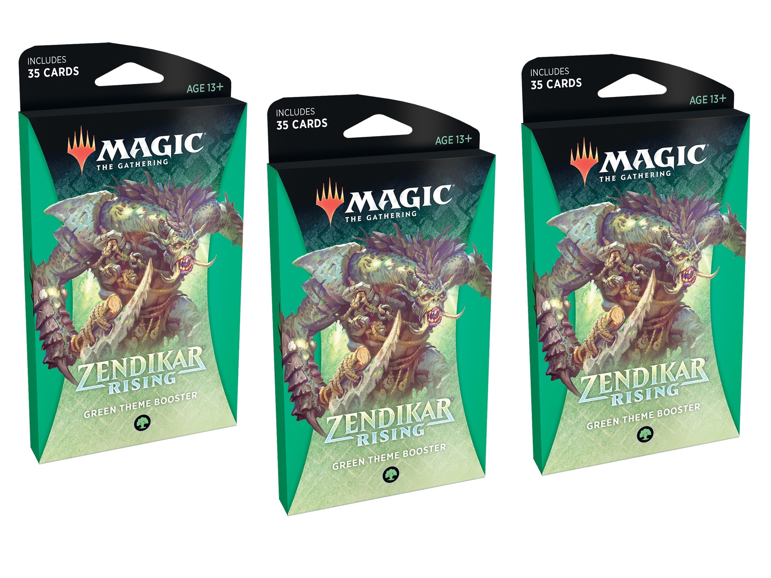 

Набор из 3-х хелёных бустеров Wizards of the Coast Zendikar Rising, на английском языке