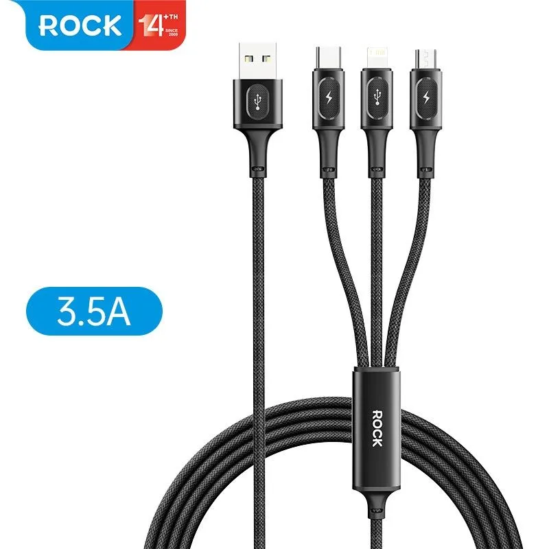 

Кабель Lightning, USB Type-C, micro USB-USB Rock RCB0843 1.2м, RCB0843