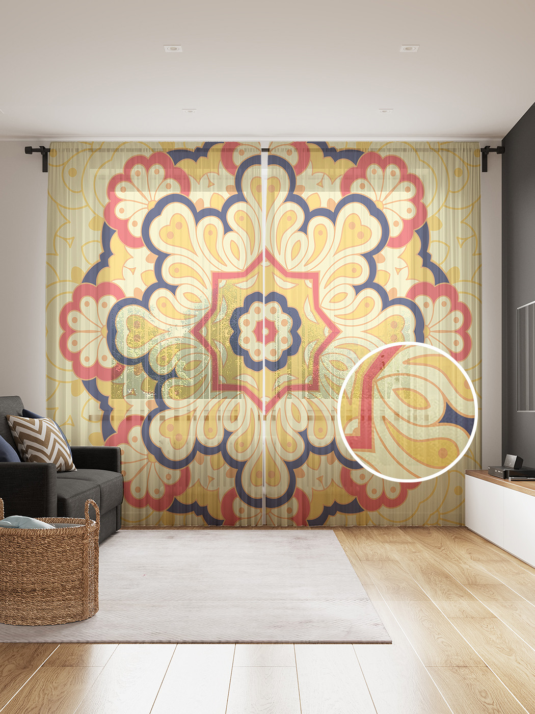 

Фототюль JoyArty "Несложная салфетка", 145x265см, 2 полотна, лента, 50 крючков, Несложная салфетка