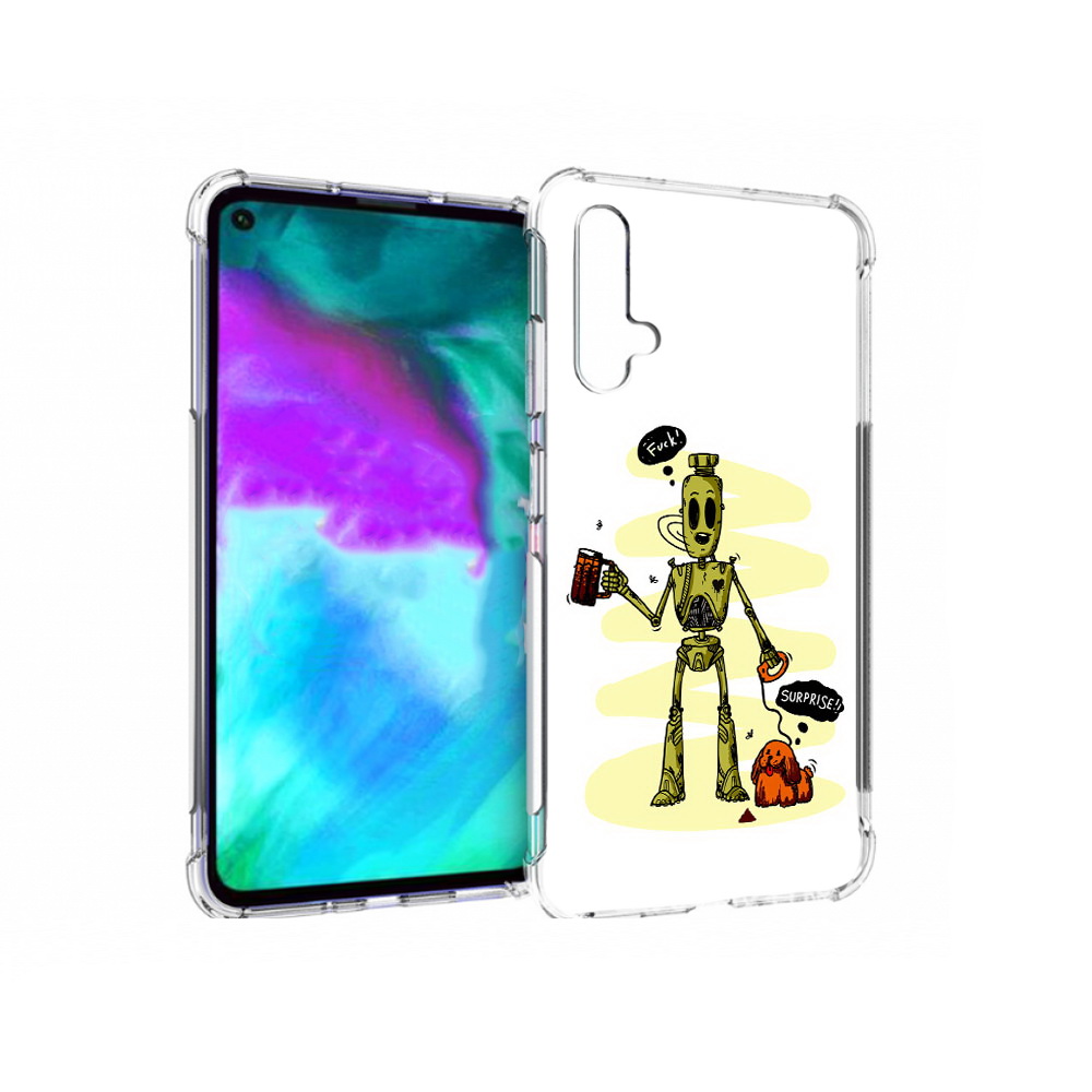 

Чехол бампер MyPads прикольный робот для Huawei nova 5T противоу, Прозрачный, Tocco
