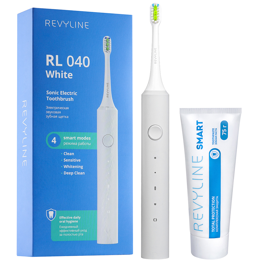 

Электрическая зубная щетка Revyline RL 040+зубная паста белый, RL 040+зубная паста