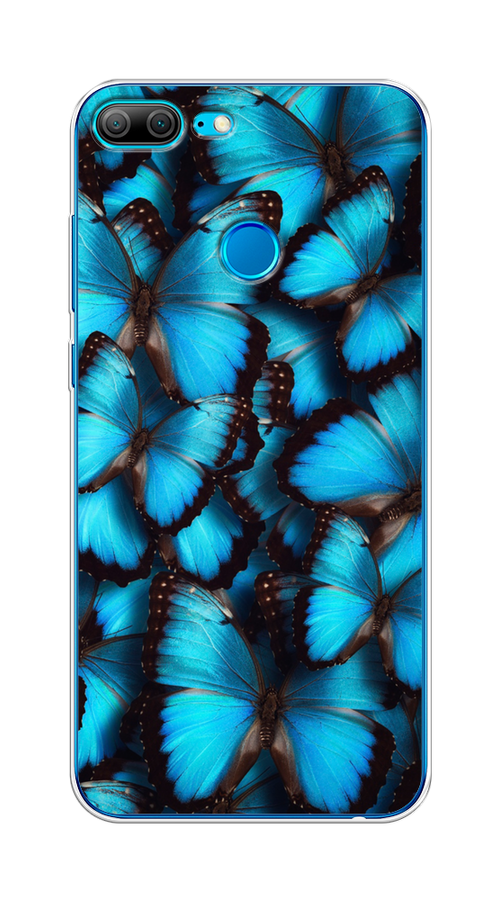 

Чехол на Honor 9 Lite "Тропическая бабочка 2", Голубой;черный, 64250-1