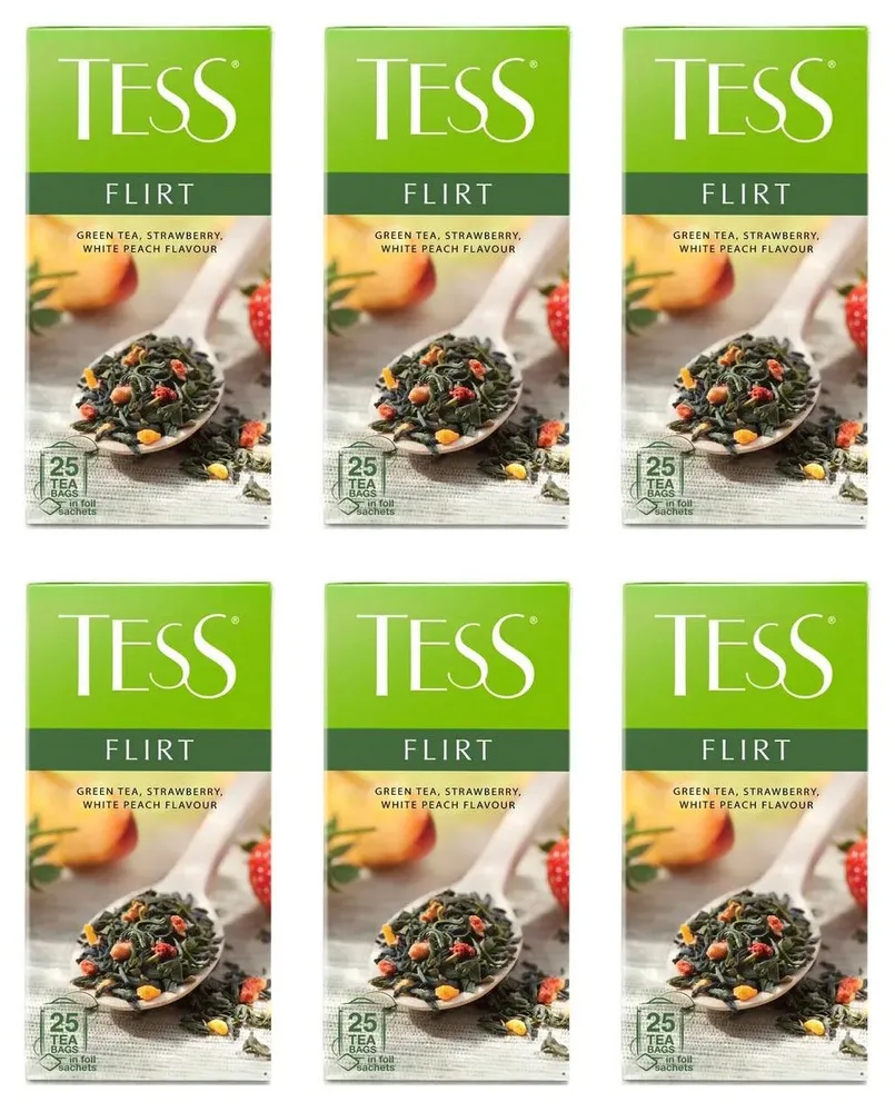 

Чай фруктовый Tess Флирт, 25 пакетов х 6 шт, Tess Флирт