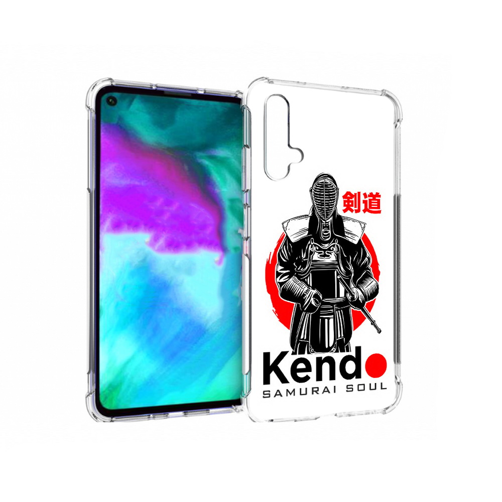 Чехол бампер MyPads рисованый самурай для Huawei nova 5T противо