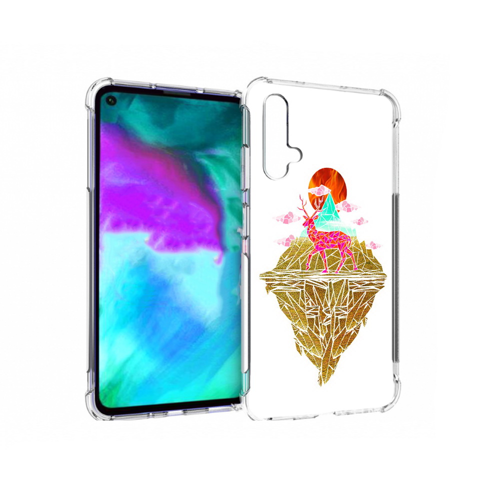 

Чехол бампер MyPads розовый олень абстракция для Huawei nova 5T, Прозрачный, Tocco
