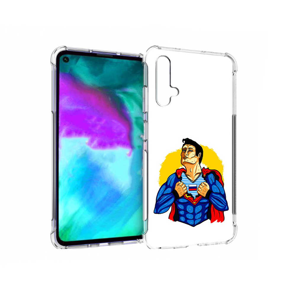 

Чехол бампер MyPads русский супермен для Huawei nova 5T противоу, Прозрачный, Tocco