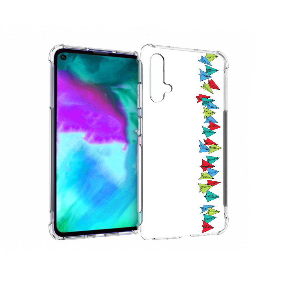 

Чехол бампер MyPads самолетики из листочков для Huawei nova 5T п, Прозрачный, Tocco