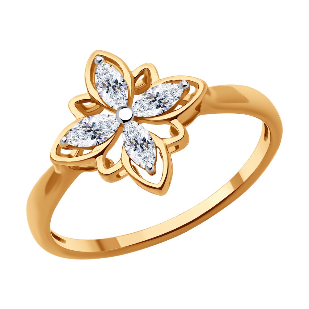 

Кольцо из золота р.  Diamant 51-110-02015-1, фианит, 51-110-02015-1