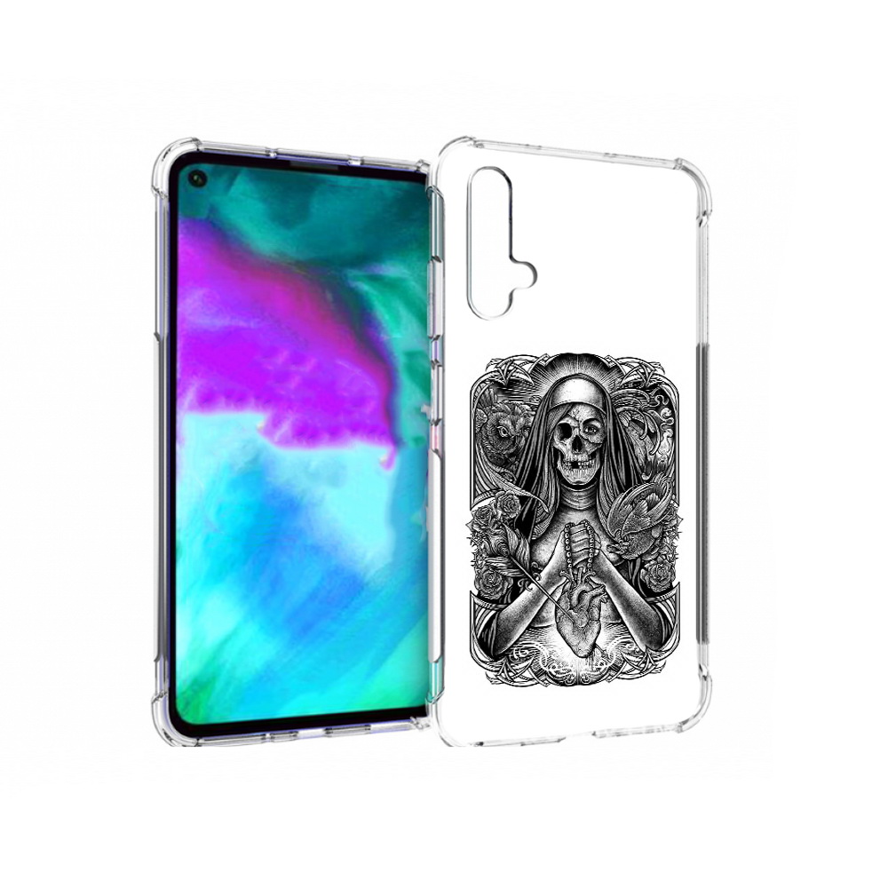 Чехол бампер MyPads скелет с сердцем для Huawei nova 5T противоу