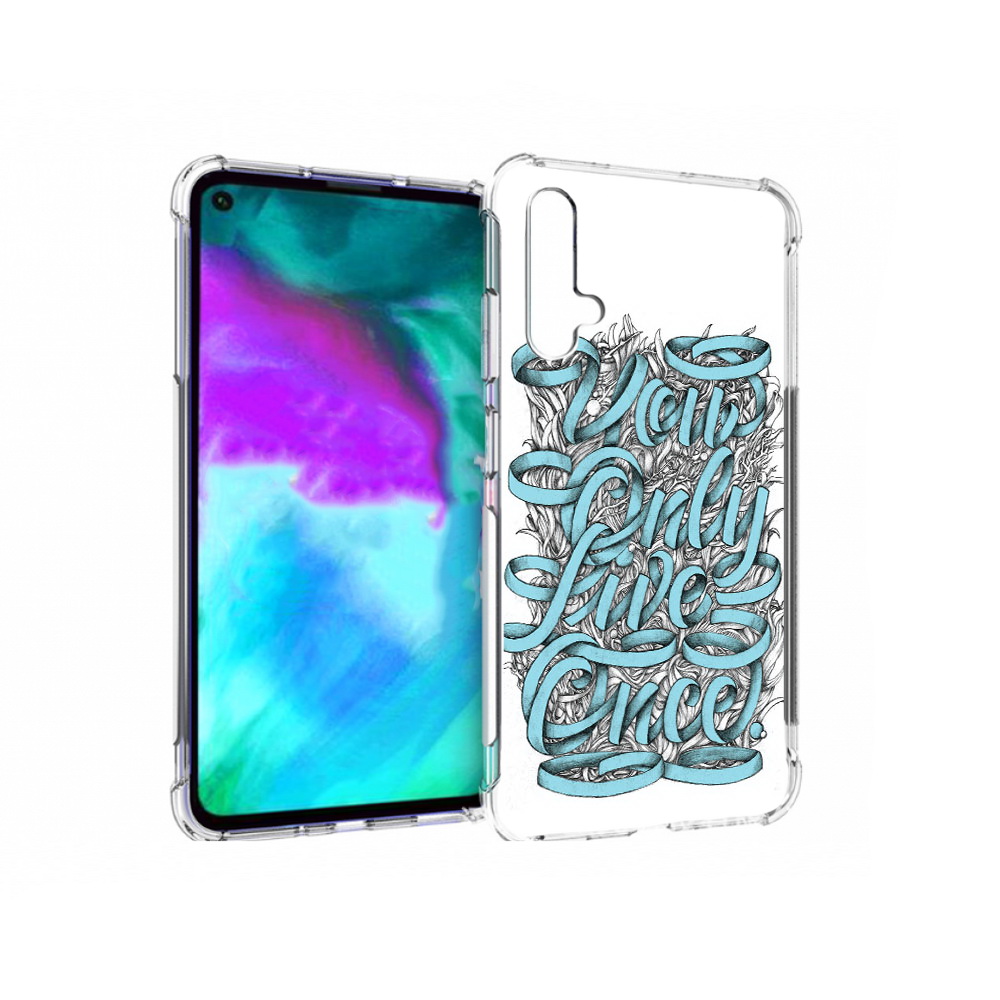 

Чехол бампер MyPads слова из ленты абстракция для Huawei nova 5T, Прозрачный, Tocco