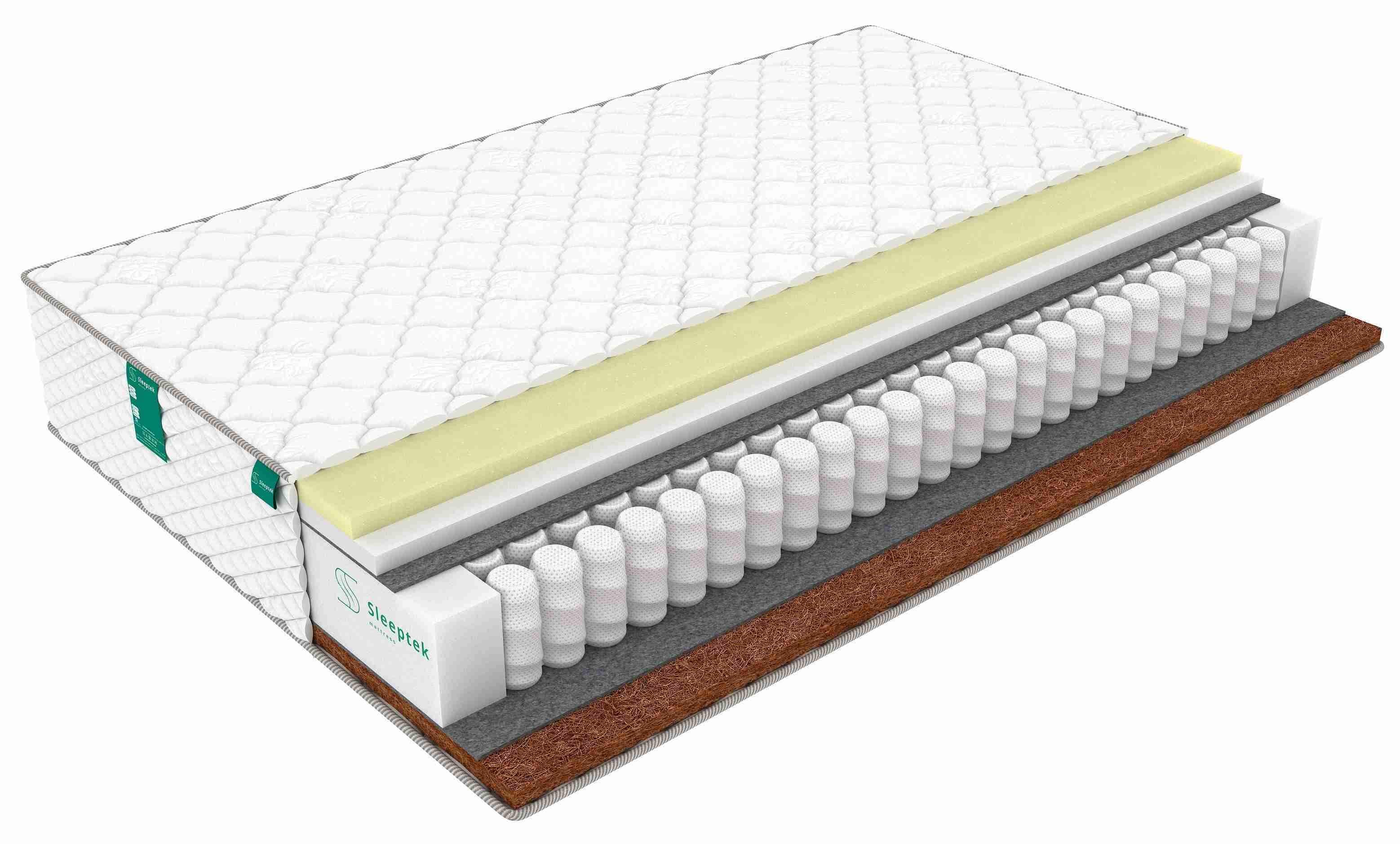 

Матрас пружинный Sleeptek Premier MemoFoam Cocos/brdmtr471371 110х190, Белый, Premier MemoFoam Cocos
