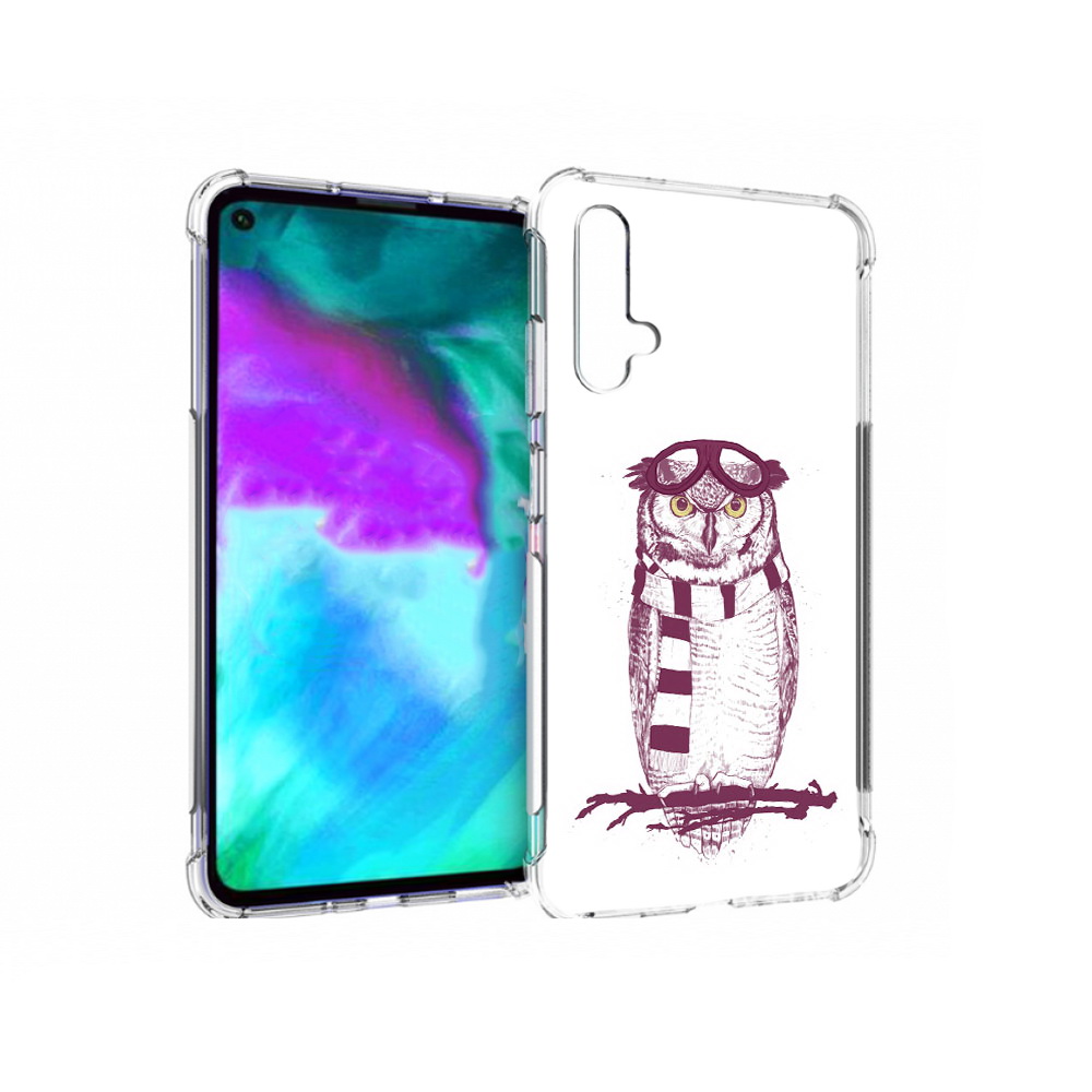

Чехол бампер MyPads сова-летчик для Huawei nova 5T противоударный, Прозрачный, Tocco